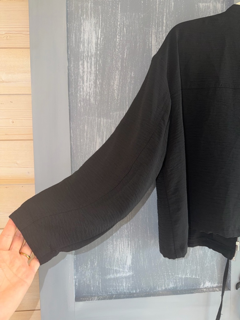 SOHO Apparel Ltd Black Zip Front Jacket L | Lightweight Utility Casual Chic - Picture 6 of 6